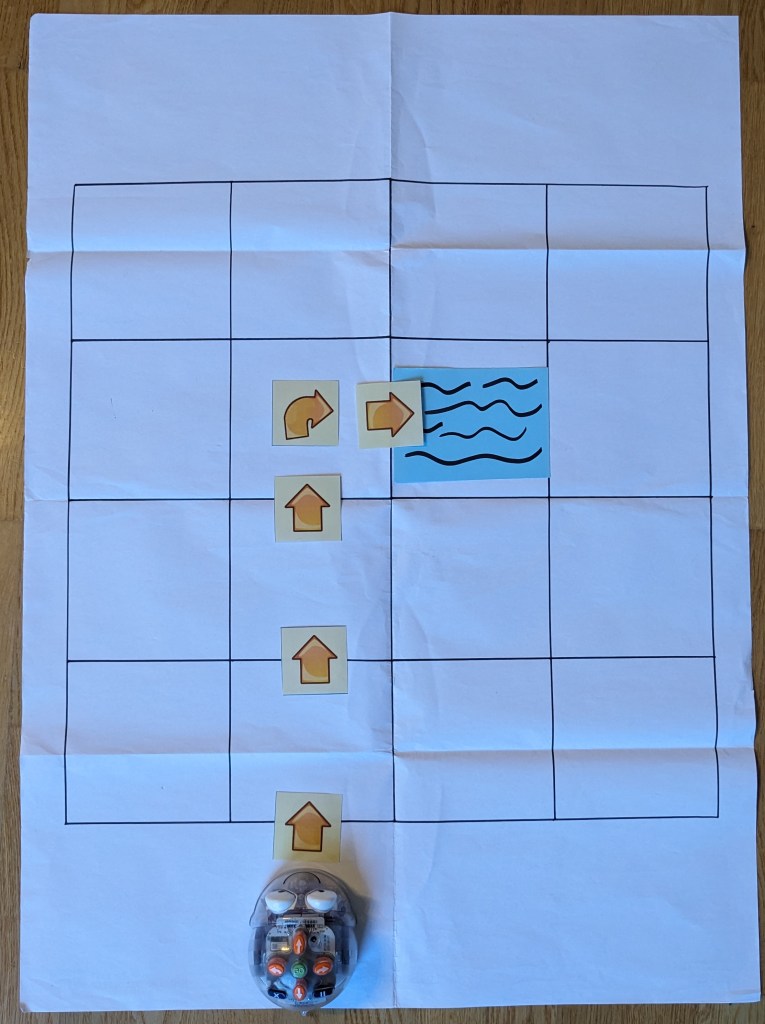 Roboter mit Befehlskarten